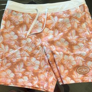 HUNK Tropical Floral Board Shorts - Orange